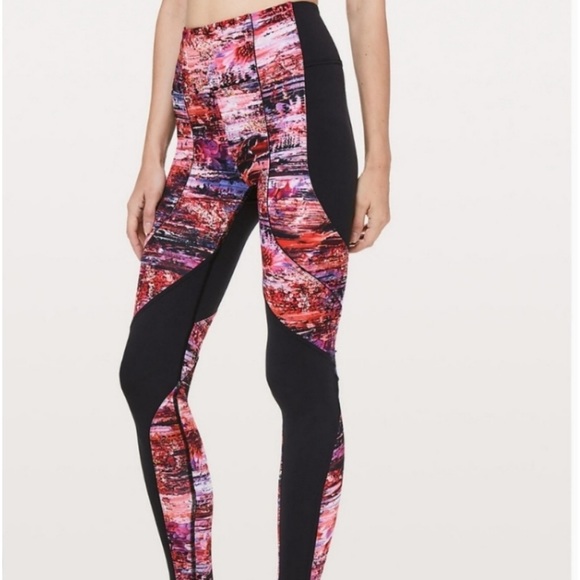 lululemon athletica Pants - Lululemon Sweat and Repeat Tight Black/Dahliascape